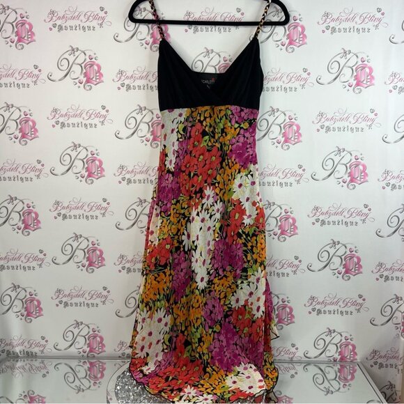 Scarlett Dresses & Skirts - Scarlett dress flowers braided straps Black and Multicolor Floral Maxi Dress